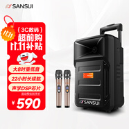山水（SANSUI）戶外k歌專用拉桿音響廣場(chǎng)舞智能音箱專業(yè)設(shè)備移動(dòng)便攜式藍(lán)牙播放器MK15-08電木吉他民謠樂器音箱