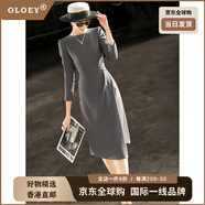 OLOEY國際一線(xiàn)奢侈高檔品牌蘭瑟兒2025秋季新款氣質(zhì)通勤簡(jiǎn)約長(cháng)袖不規則 灰色 S