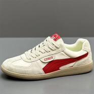 品牌輕奢百搭透氣阿甘鞋男鞋2025秋季新款休閑鞋子男軟底運動(dòng)鞋男 米紅 【高端男鞋】 42 【皮鞋碼】