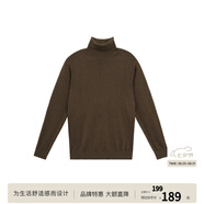 BODYDREAM含羊毛中性風(fēng)高領(lǐng)毛衣男冬季貼身打底毛線衣黑色針織衫 棕咖色 XL
