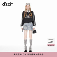 DZZIT地素暗紋提花球衣夏季運(yùn)動(dòng)休閑風(fēng)女 黑色 XS