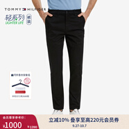 TOMMY HILFIGER【輕彈感】秋冬男商務(wù)彈力斜紋修身直筒西褲長褲休閑褲 黑色001 -修身版-拍大一碼 35 (2.8尺)