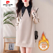 皮爾卡丹（pierre cardin）網(wǎng)紅休閑加絨保暖衛衣女冬季新款寬松娃娃領(lǐng)連衣裙中長(cháng)款t恤 圖片色 【關(guān)注店鋪 優(yōu)先發(fā)貨】 L 【建議100-115斤】