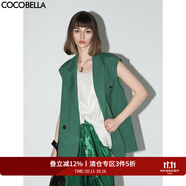 COCOBELLA率性戧駁領(lǐng)西裝馬夾女夏混搭疊穿通勤休閑馬甲WS501 綠色 M
