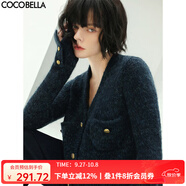 COCOBELLA預(yù)售質(zhì)感花紗細(xì)閃銀蔥粗針毛衣軟糯親膚針織外套MZ101-3 藍(lán)色 L