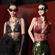 MAGGIE MA馬婧蕾絲打底衫2025初夏穿搭罩衫內搭開(kāi)衫馬甲129S156S 烏紫色 XL