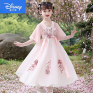 迪士尼（Disney）女童漢服連衣裙夏裝2025新款兒童裙子夏季小女孩中國風(fēng)公主裙夏款 110粉色 110