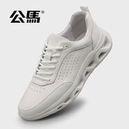 公馬（GONG MA）公馬意大利男皮鞋2025新款真皮百搭休閑鞋男增高運動(dòng)戶(hù)外男款鞋子 白色 40