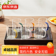 京東京造 玻璃杯 耐高溫泡茶水咖啡杯子六色馬克杯300ml六只裝
