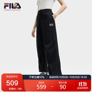 FILA 斐樂官方【韓素希同款】女士梭織長褲2025夏季闊腿運動褲傘兵褲