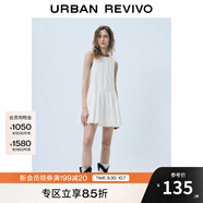 UR2025夏季新款女裝法式多系帶無袖連衣裙UYY750053 本白 (袖口偏大) S