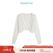 茵曼（INMAN）【商場(chǎng)同款】全棉長(cháng)袖針織開(kāi)衫2025春秋女裝新款百搭披肩短外套 白色 M