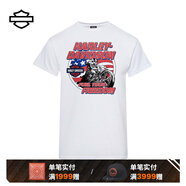 哈雷戴維森城市T恤系列 美式復(fù)古摩托車男士圓領(lǐng)短袖 休閑透氣 白色 L