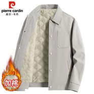 皮爾卡丹（pierre cardin）夾克男春秋冬季韓版外套男士中青年翻領(lǐng)休閑上衣服男裝 卡其 XL