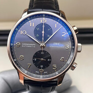【二手99新】萬國( IWC )手表葡萄牙系列葡7全自動機(jī)械表計時七日鏈 男士休閑商務(wù)正裝瑞表 40mm 灰盤玫瑰金針 IW371482