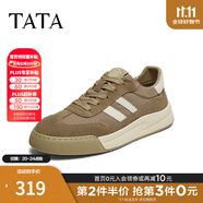 他她（TATA）男士阿甘男鞋復古德訓鞋男運動(dòng)休閑鞋厚底板鞋小白鞋PCB01AM5 QDR01AM4卡其/白 44
