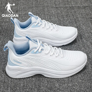 中國喬丹男鞋運動(dòng)鞋男款減震跑步鞋2025新款正品男士防水皮面跑鞋 喬丹白/粉沫藍217（皮面防水） 40