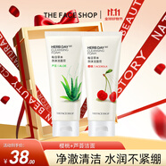 菲詩小鋪（THE FACE SHOP）洗面奶女溫和清潔干皮草本泡沫豐富潔面膏男雙十一熱門商品 櫻桃+蘆薈潔面