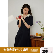 獨(dú)束大碼女裝【長短款】海軍風(fēng)撞色減齡連衣裙女夏新款微胖mm裙子 短款 3XL