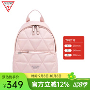 GUESS時(shí)尚百搭女包通勤休閑書(shū)包粉色背包簡(jiǎn)約精致印花雙肩包七夕禮物 粉色小背包