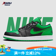 耐克（NIKE）【潮】Air Jordan aj1板鞋男女情侶款低幫耐磨透氣休閑運動籃球鞋 553560/553558-065 黑綠 女款GS 38