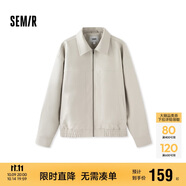 森馬外套男秋季時(shí)尚質(zhì)感pu仿皮衣短款寬松簡(jiǎn)約夾克潮109524108104