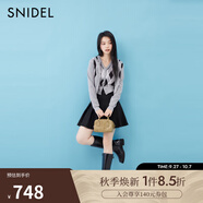 SNIDEL2025秋冬新品時(shí)尚百搭高腰百褶半身裙A字短裙褲SWFP254126 黑色 M （1）