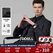 JODOLL喬頓歐式修身版西服套裝上衣男士灰色豎條紋羊毛小西裝外套 深灰色 2XL 54B
