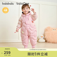 巴拉巴拉balaOne童裝兒童羽絨服連體衣2025冬裝哈衣爬服萌趣208425120204