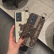 Imak適用ioS30i手機殼S20保護套5e外殼9皮質感iqoo11S男女6 vivoS19 貼皮護腕款機械熊卡其色配
