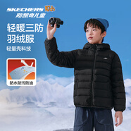 Skechers斯凱奇小暖寶羽絨服男童女童外套保暖秋冬童裝P424K076/P425K050 碳黑/0018 175