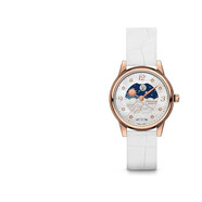 萬寶龍（MONTBLANC）手表女 寶曦系列自動機械鑲鉆日歷晝夜顯示腕表 30mm白帶白盤129773