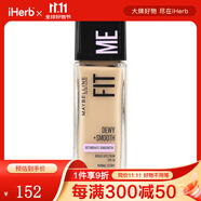 MAYBELLINE,Fit Me 系列，水潤 + 柔滑粉底液，220 自然米色，1 1液量盎司115 Ivory