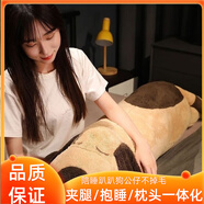 布娃娃女生睡覺(jué)抱陪睡可拆洗不掉毛趴趴狗公仔娃娃毛絨抱枕長(cháng)條 棕色趴狗 含枕芯 全長(cháng)100厘米