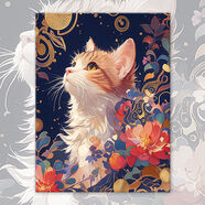 MPPMCK感diy數字油畫(huà)敦煌萌貓2025新款丙烯顏料小尺寸手繪填充涂色 敦煌萌貓6 30*40cm高清畫(huà)布不傷眼