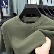 袋鼠（DAISHU）保暖雙面德絨短袖t恤男圓領(lǐng)磨毛打底衫厚2025秋冬季新款潮流男裝 AN19206草綠 L