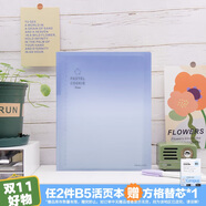 【全網(wǎng)低價】國譽(KOKUYO)淡彩曲奇晴空B5活頁本大容量筆記本子附5張分隔頁40張橫線海灣藍藍WSG-RUVP11BB