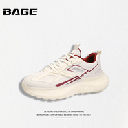 八哥BAGE品牌男鞋2025秋季新款ins風(fēng)潮流老爹鞋男增高黑色運(yùn)動(dòng)鞋男 米白色 39