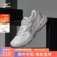 美津濃（MIZUNO）【RACER V2】25年新款高街機能復古潮流慢跑鞋男女緩震透氣跑鞋 05/港霧灰/銀色/鯊魚灰 42 (270mm)