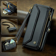 CaseMe適用iPhone16斜挎手機(jī)殼17拉鏈錢包皮套13Pro翻蓋擋摔保護(hù) 黑色 iPhone6Plus/7Plus/8Plus