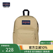 JANSPORT杰斯伯書(shū)包輕便雙肩包男女旅行包簡(jiǎn)約背包電腦包學(xué)生校園 85VI7R5 奶咖/卡其色-側(cè)邊袋/20L