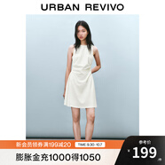 UR2025春季新款女裝時(shí)尚氣質(zhì)褶皺收腰短款連衣裙UYY750029 米白 S