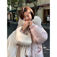 芊吻秀2025青一同款新中式國風(fēng)羽絨服女長(cháng)款2025年冬季新款寬松加厚外套 粉色 XS （85-0斤）