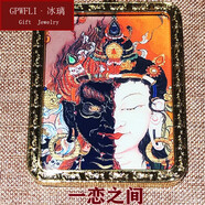 虔生緣（CHANSUNRUN）西藏手繪小唐卡吊墜掛墜扎基拉姆前世今生財(cái)神觀音本命佛生肖項(xiàng) 描金【一戀之間】配禮盒