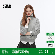 Semir衛(wèi)衣女純色半開襟衣服溫柔百搭秋休閑風(fēng)寬松落肩套頭衫ins潮 中花灰00510 S
