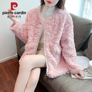 皮爾卡丹小香風(fēng)毛呢外套女裝秋冬裝2025年新款韓版寬松百搭時(shí)尚輕熟風(fēng)大衣 粉色 M (90-110)