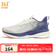 361°男鞋運動(dòng)鞋秋季新品361度男緩震跑鞋 羽毛白/夜幕藍 44