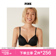 維多利亞的秘密 PINK 夏季圓盤(pán)胸內衣1690性感光面無(wú)痕舒適聚攏3/4罩杯外擴文胸 2ZUO黑色 11201690 80B （36B）