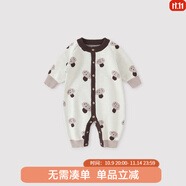 巴厘小豬（BALIPIG）嬰兒秋裝外出服男女寶針織連體衣冬季保暖加厚毛衣純棉寶寶連體衣 小蘑菇 73cm