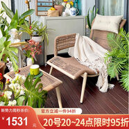 搖籃兔單人沙發(fā)椅懶人躺椅簡約北歐輕奢設(shè)計陽臺休閑藤椅極簡貴妃椅 單人精選1沙發(fā)椅+1腳踏